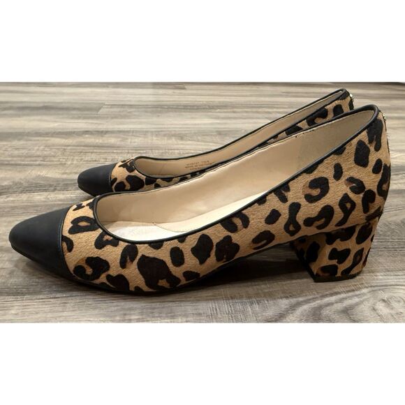 Cole Haan Shoes - Cole Haan The Go-To Leopard Block Heel Pumps Leather Shoes Size 7.5